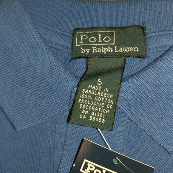 Boys royal blue pique Polo in size 5 - Picture 3 of 5